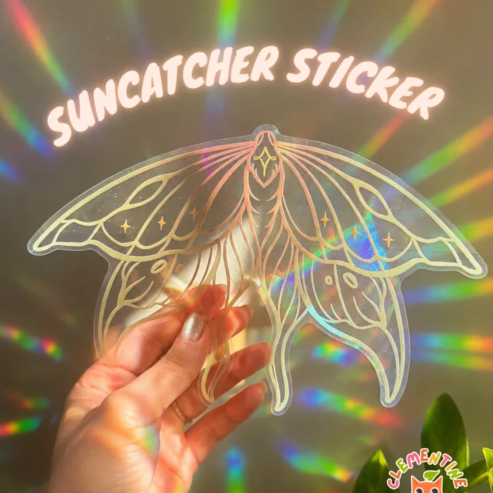 Luna moth suncatcher sticker
